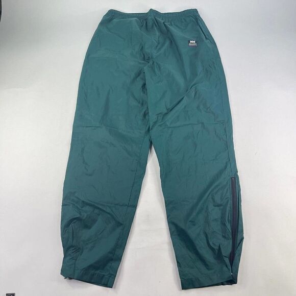 HELLY HANSEN ATHLETIC NYLON JOGGER SWEAT PANTS Sz XL GREEN lightweight SWEATPANT
